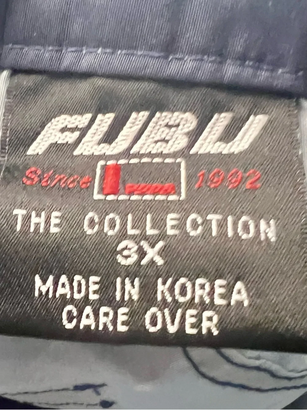 VTG 90s FUBU Extreme Sports Track Pants Navy & Orange Gradient Y2K Size 3X - Picture 5 of 9